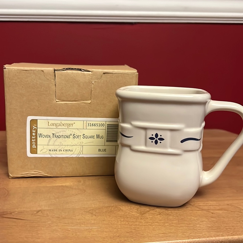 Longaberger Woven Traditions Soft Square Mug NEW